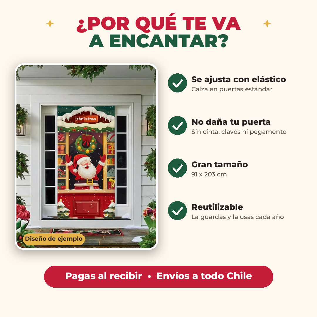 Cubierta De Puerta De Navidad Decoración